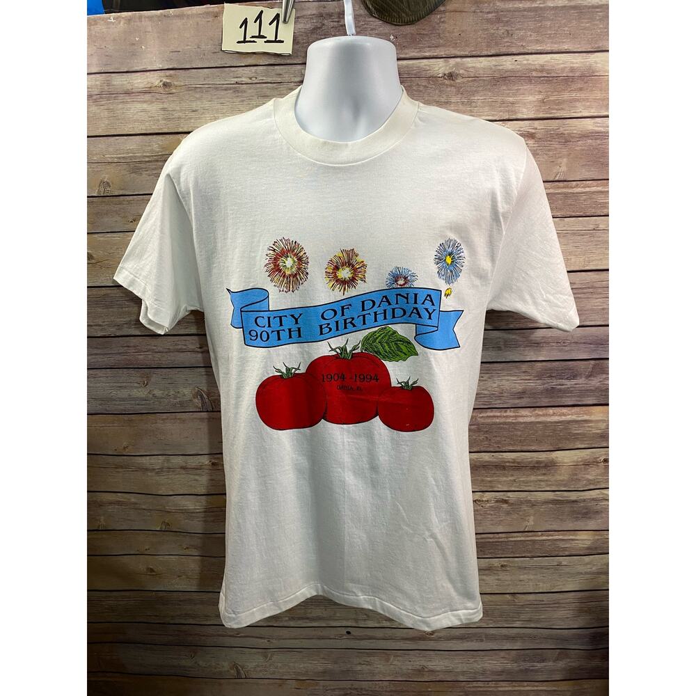Vintage Deadstock City Of Dania Short Sleeve Shirt Size Medium Single stitch